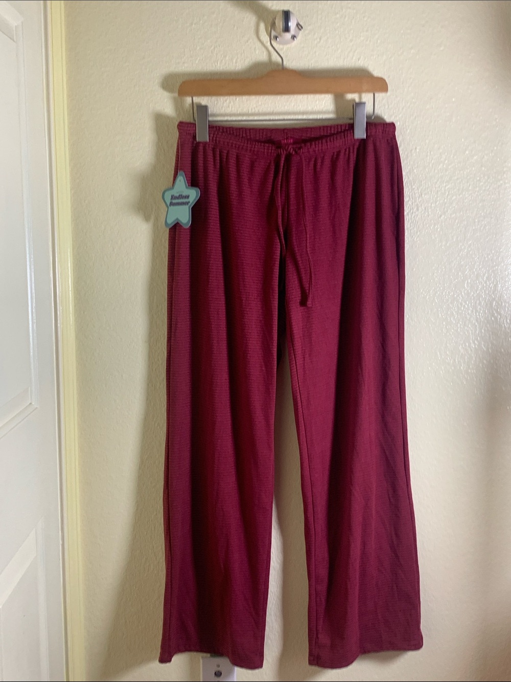 NWOT Blue Riot Red Wide-Leg Stripe Pants, Size M